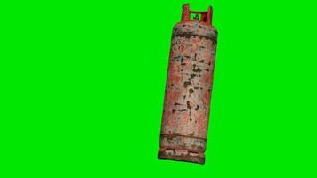 Old gas balloon on green chromakey background video