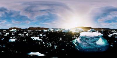 vr360 icebergs frente a la costa de la antártida video