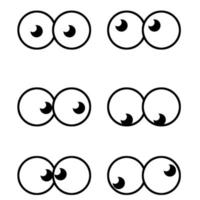 Set of comic eyes with different expressions of emotions. vector