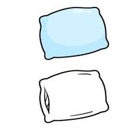 Blue pillow. Soft cushion. Element of bedroom vector