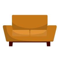 Brown sofa with pillows. Soft furniture. Modern interior. vector