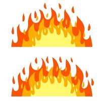 Red flame set. Fire element. vector
