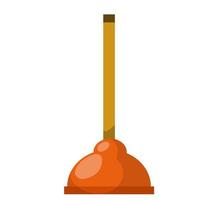 Red Plunger. Plumber's tool. Cartoon flat illustration. Drain cleaner vector