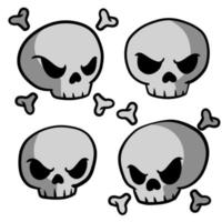 Human skull and crossbones. Dead man head. Pirate flag Jolly Roger. vector