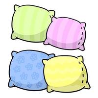 Set of pillows. Large and small object. Cartoon flat illustration. vector