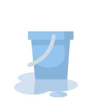Blue Bucket. Element of cleaning house. object with handle. vector