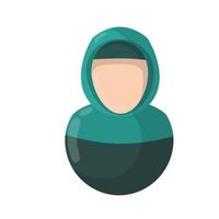 Avatar of Muslim girl covered with scarf for social network vector
