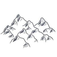 High snow white mountains. Hand-drawn sketch illustration. vector