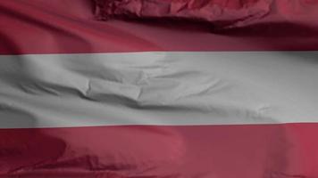 Austria flag seamless closeup waving animation. Austria Background. 3D render, 4k resolution video