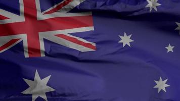 Australian flag seamless closeup waving animation. Australia Background. 3D render, 4k resolution video