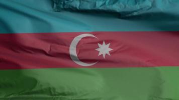 Azerbaijan flag seamless closeup waving animation. Azerbaijan Background. 3D render, 4k resolution video