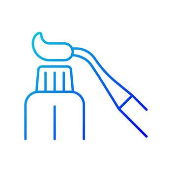 Resin dental material gradient linear vector icon. Treating tooth decay. Biocompatible restorative filling. Thin line color symbol. Modern style pictogram. Vector isolated outline drawing