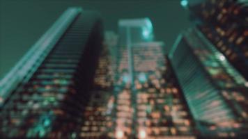 Abstract blurred bokeh at night of city as for business district background photo