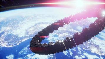UFO Spaceship Hovering in the sky elements furnished by NASA photo