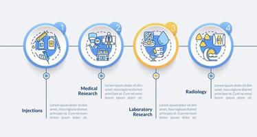 plantilla de infografía vectorial de servicios de clínica de artritis. elementos de diseño de esquema de presentación de atención médica. visualización de datos con 4 pasos. gráfico de información de la línea de tiempo del proceso. diseño de flujo de trabajo con iconos de línea vector