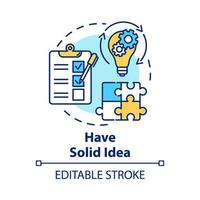 Have solid idea concept icon. Planning and management. Direct movement to goal. Process control. Business plan idea thin line illustration. Vector isolated outline drawing. Editable stroke