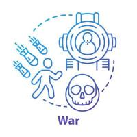 War concept icon. Military action idea thin line illustration. Warfare, terrorism. Armed forces. Offensive. Military operation, blockade, siege. Vector isolated outline drawing