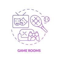 Office recreation room concept icon. Table games playing area. Work playroom abstract idea thin line illustration. Isolated outline drawing. Roboto-Medium, Myriad Pro-Bold fonts used vector