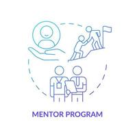 Mentor for new hire concept icon. Employee education during work process. Internship abstract idea thin line illustration. Isolated outline drawing. Roboto-Medium, Myriad Pro-Bold fonts used vector