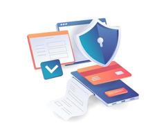 Online payment security vector