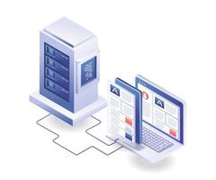 Computer and smartphone analyzer server vector