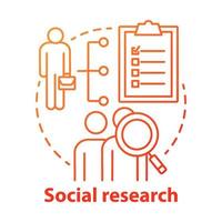 Social research concept icon. Sociology idea thin line illustration. Sociological quantitative analysis. Social poll, survey. Candidate sourcing. Vector isolated outline drawing