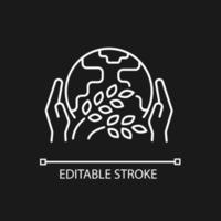 Hunger relief organization linear icon for dark theme. Initiatives that help poor people. Thin line customizable illustration. Isolated vector contour symbol for night mode. Editable stroke