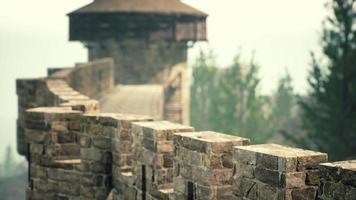 old castle walls at the sunset photo