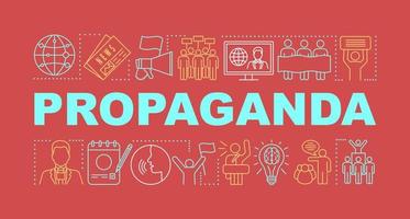 Propaganda word concepts banner. Electioneering. Presidential nomination. Political campaign. Presentation, website. Isolated lettering typography idea with linear icons. Vector outline illustration