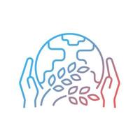 Hunger relief organization gradient linear vector icon. Global, regional initiatives that help poor and hungry people. Thin line color symbol. Modern style pictogram. Vector isolated outline drawing