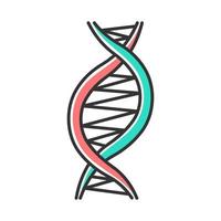 Left-handed DNA helix color icon. Z-DNA. Deoxyribonucleic, nucleic acid structure. Spiral strands. Chromosome. Molecular biology. Genetic code. Genome. Genetics. Isolated vector illustration