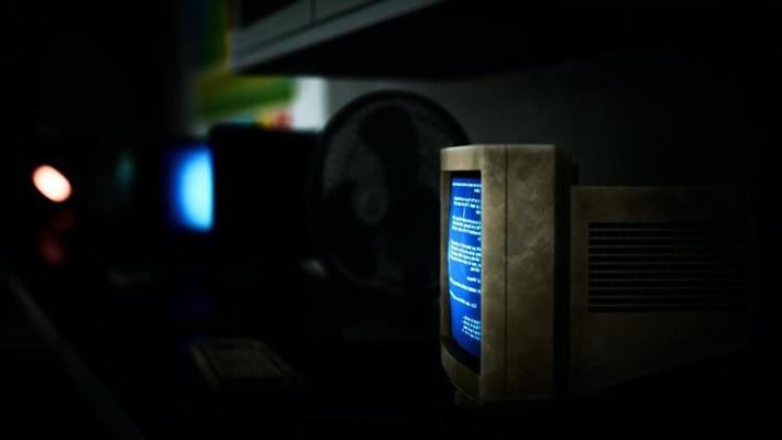 old dark vintage computing laboratory
