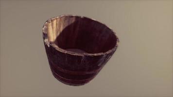 Old used rusted wooden bucket photo