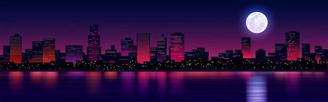 Moonlight over the City Sky vector