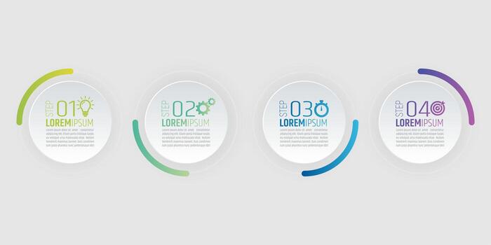 Business infographic process with circle template design with icons and 4 options or steps vector