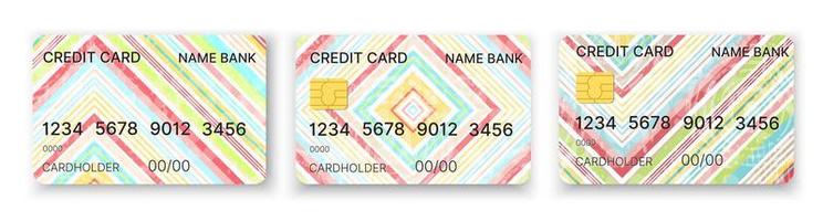 Pattern credit card in abstract style stock illustration set of design vector