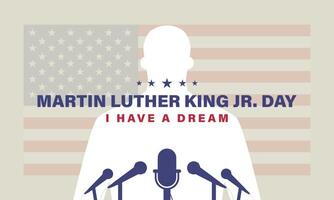Martin Luther King Jr. Day Background. Banner, Poster, Greeting Card. vector