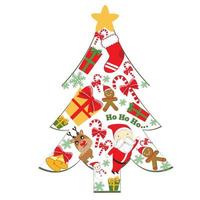 Christmas tree Santa Claus Rudolph winter present star illustration