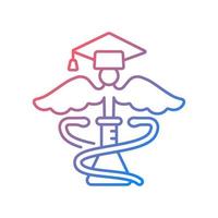 Medical school for research gradient linear vector icon. Science, lab research. Advance human health. Pharmacy program. Thin line color symbol. Modern style pictogram. Vector isolated outline drawing