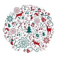 Christmas seamless background with snowflakes and elements. Vector illustration