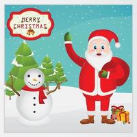 Happy merry Christmas Santa Claus character vector