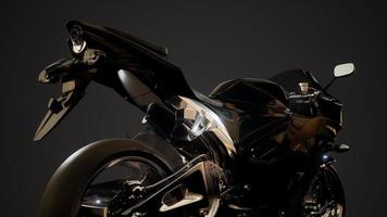 moto sport bike in dark studio with bright lights photo