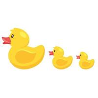 rubber ducks family icon, flat vector illustration