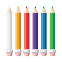 colored pencils set icon, flat vector illustration