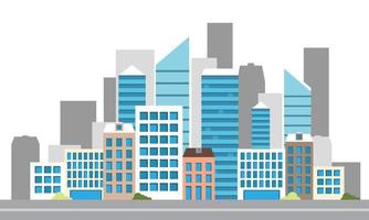 megapolis city icon, flat vector illustration