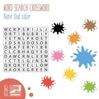 Easy word search crossword puzzle, for children in elementary and middle school. Fun way to practice language comprehension and expand vocabulary. Includes answers. vector