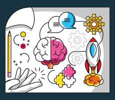 cerebro de grandes ideas vector