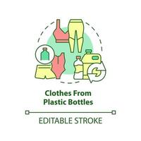 Clothes from plastic bottles concept icon. Clothes production from recycled, upcycled materials abstract idea thin line illustration. Vector isolated outline color drawing. Editable stroke