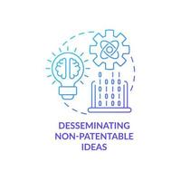 Sharing non-patentable ideas concept icon. Disseminating scientific knowledge. Freely distributed technology abstract idea thin line illustration. Vector isolated outline color drawing