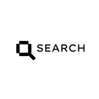 Pixel Search  simple logo design vector